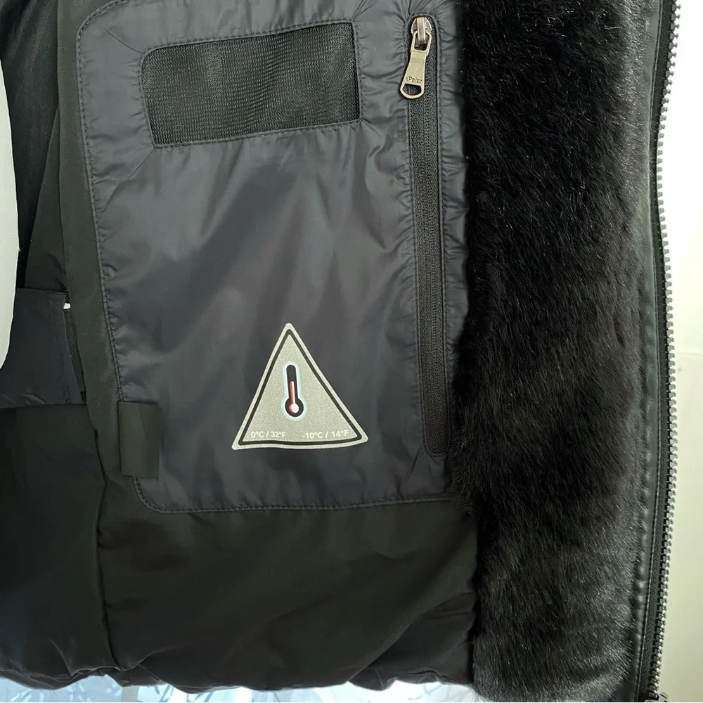 PAJAR CANADA cece black faux fur lined hood zip up long down feather jacket - Picture 8 of 13